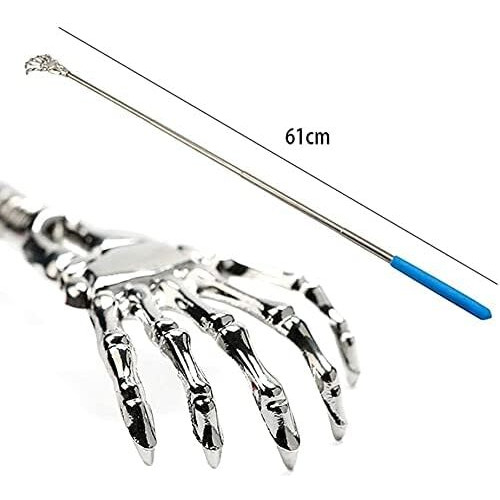 Alexvyan Back Scratcher Extendable Itching Stick Back Massager, Long Massage Tools,Stainless Steel Heavy Duty Curved Back Itching Scratcher With Non-Slip Handle For Men Women Kids (Model1)