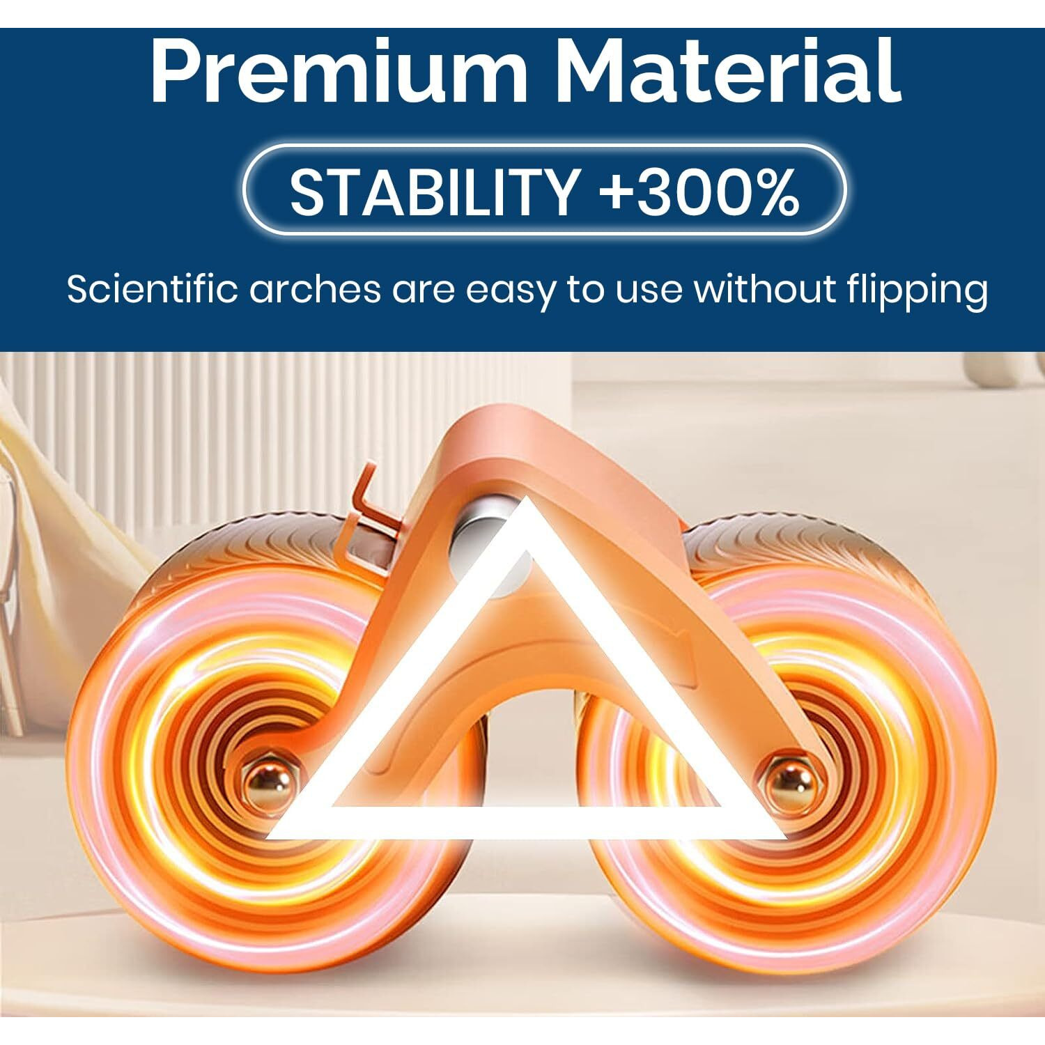 Fitbrig Automatic Rebound Elbow Ab Roller With Non-Slip Elbow Support Handles, Timer & Knee Mat For Abdominal Exercise Core Workout, Abs Exercise Equipment - Multicolor