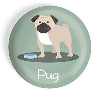 Dhcrafts Pin Badges Green Color Pug Pet Dog Glossy Finish Design Pack Of 1