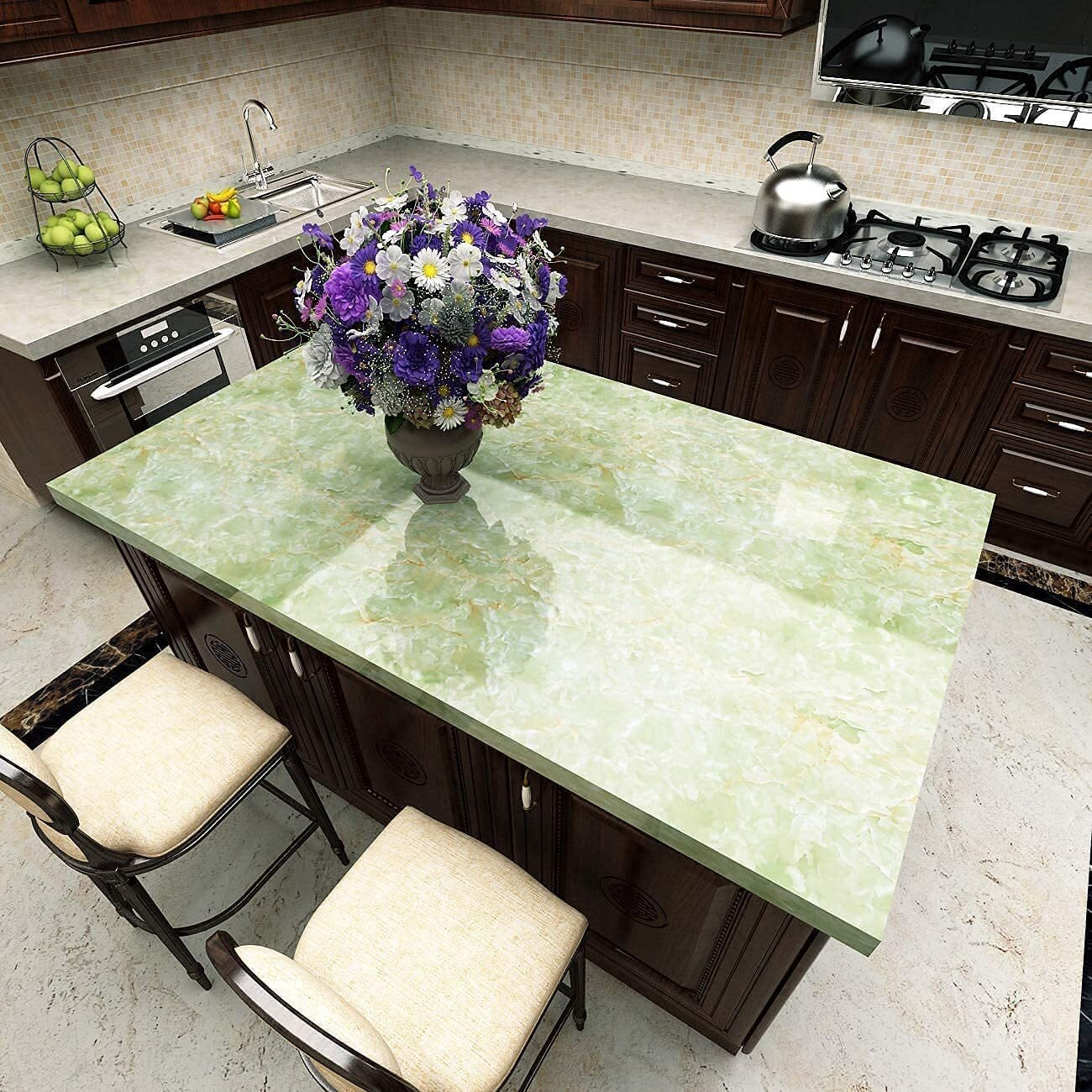 Nareval Green Marble Wallpaper For Marble Wallpaper Peel And Stick Marble Contact Paper Self Adhesive Contact Paper For Countertop Kitchen Cabinets Bathroom Marble Wallpaper Peel And Stick Marble Contact Paper Self Adhesive Contact Paper For Countertop Kitchen Cabinets Bathroom (Green Marble A24 60*200Cm)