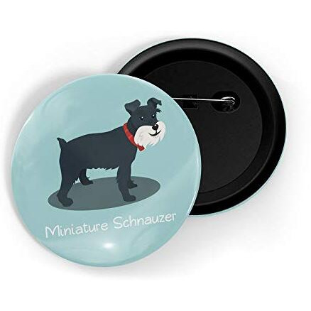 Dhcrafts Pin Badges Blue Color Miniature Schnauzer Pet Dog Glossy Finish Design Pack Of 1