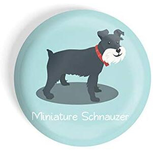 Dhcrafts Pin Badges Blue Color Miniature Schnauzer Pet Dog Glossy Finish Design Pack Of 1