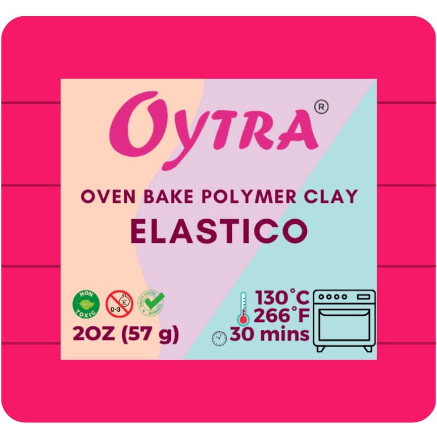 Oytra 57G Polymer Oven Bake Clay For Jewelry Making Elastico Series (Pink)