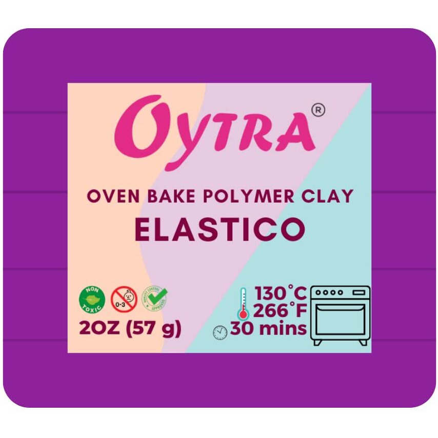 Oytra 57G Polymer Oven Bake Clay For Jewelry Making Elastico Series (Violet)