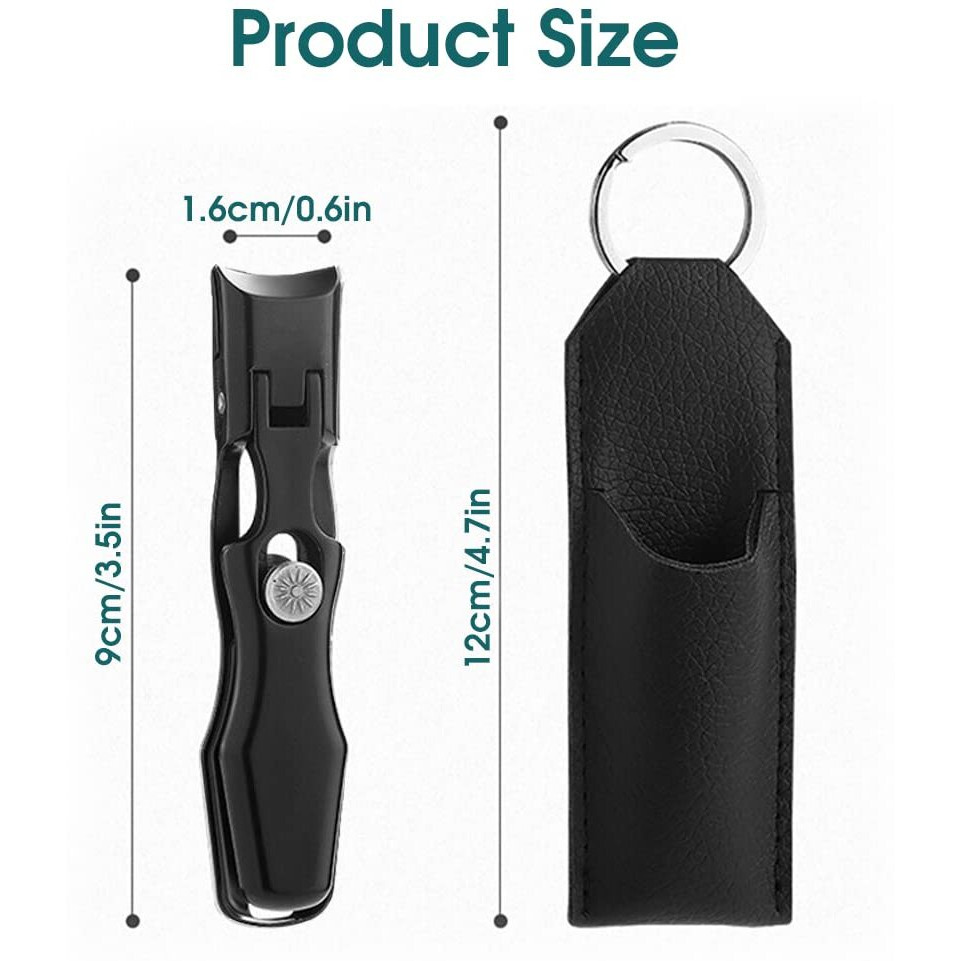Maycreate Nail Cutter For Men Stainless Steel Nail Clippers With Leather Cover Toenail Clippers Wide-Opening Sharp Jaws For Thick Nails, Professional Nail Trimmer