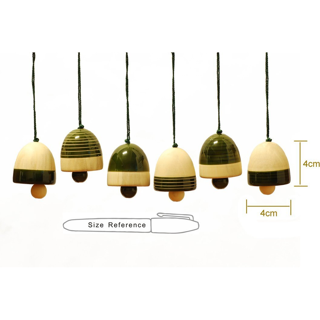 Maya Organic Wood Christmas Decor (Green) Pack Of 6