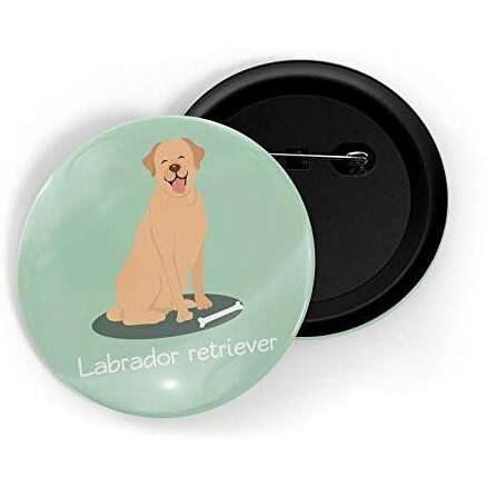 Dhcrafts Pin Badges Green Color Labrador Retriever Pet Dog Glossy Finish Design Pack Of 1