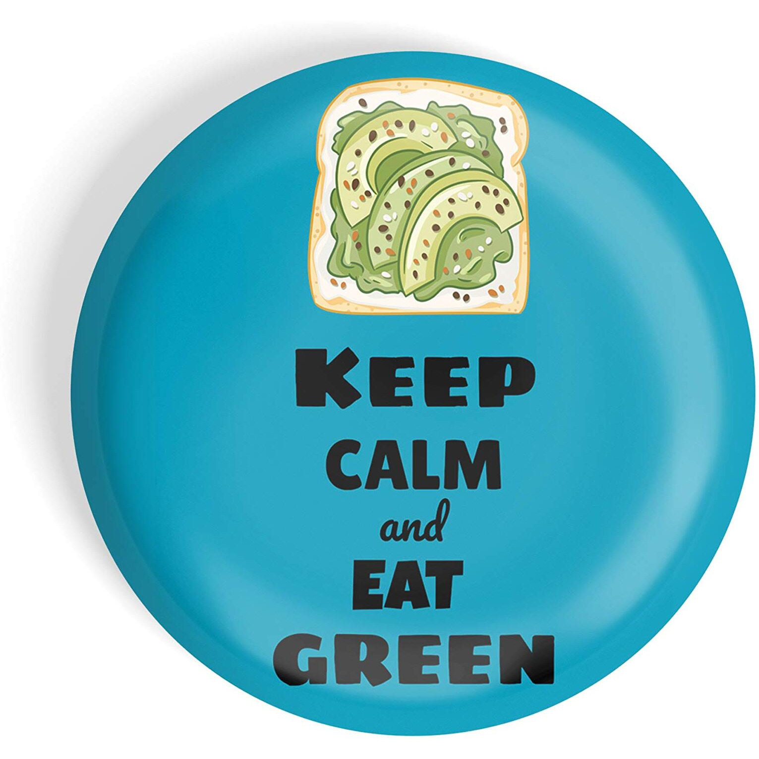 Dhcrafts Pin Badges Blue Food Lovers Keep Calm And Eat Green D5 Glossy Finish Design Pack Of 1
