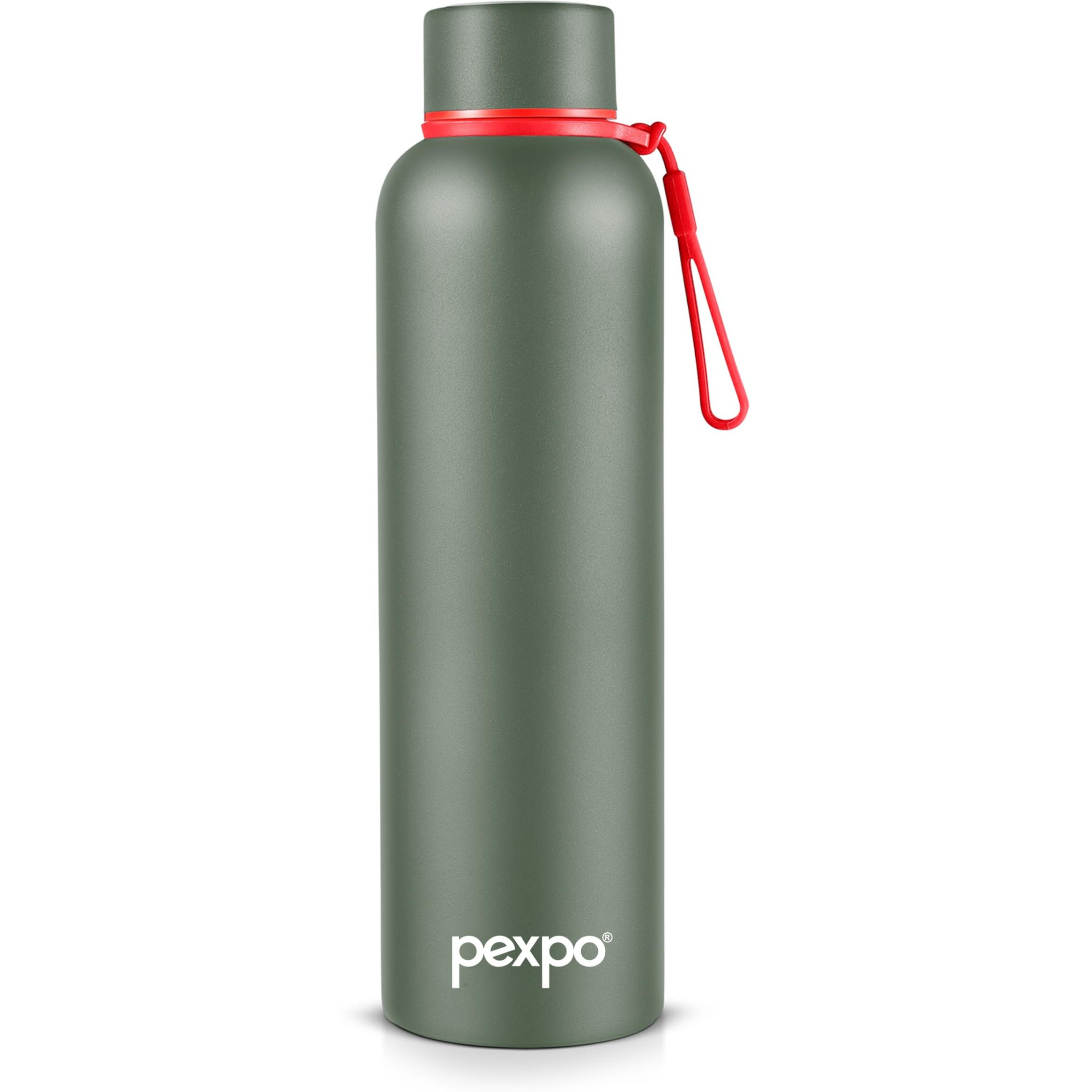 Pexpo Bravo 1000 Hot & Cold Isi Certified Flask- Military Green- Stainless Steel Water Bottle | Office| Gym| Travelling| Home| School| Adults & Kids,1000 Ml