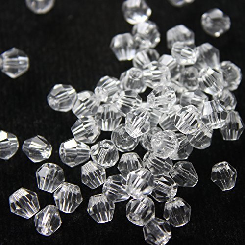 Embroiderymaterial Crystal Transparent Beads For Jewellery Making, Bracelet Making, Craft, Bag Making, Embroidery, Embellishment, Toran Making, Pusalu Making (Transparent, 288 Pieces)