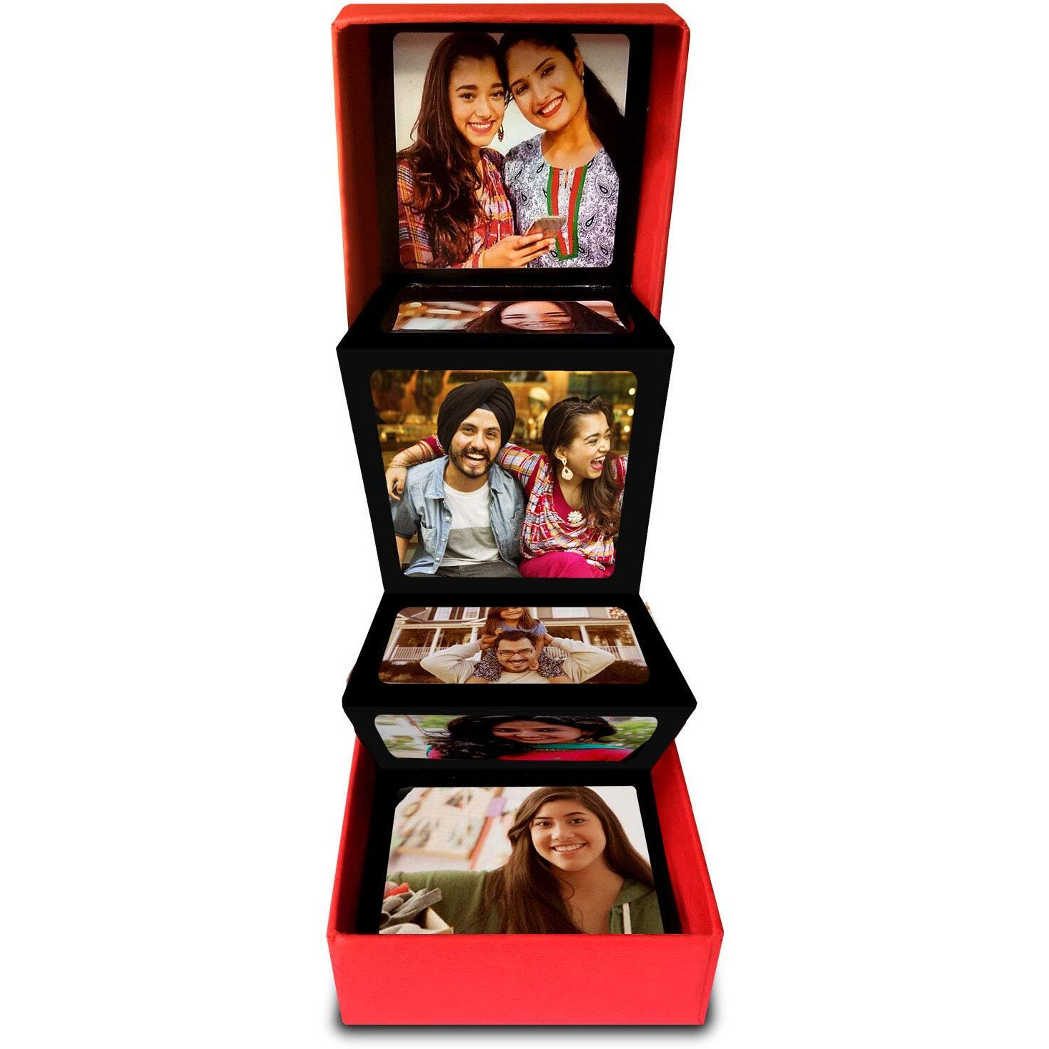 Exciting Lives - Personalised Photo Popup Box With 6 Pictures - Valentine's Day, Birthday, Anniversary, Husband, Wife, Girlfriend, Boyfriend, Brother, Sister, Friend, Multicolor, 1 Count
