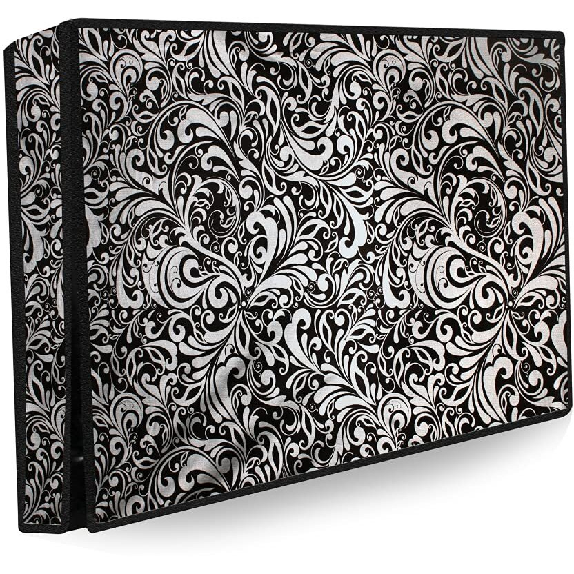 Stylista Waterproof Led Tv Cover For All 55 Inch Models Floral Pattern Black, Polyvinyl Chloride (Pvc)