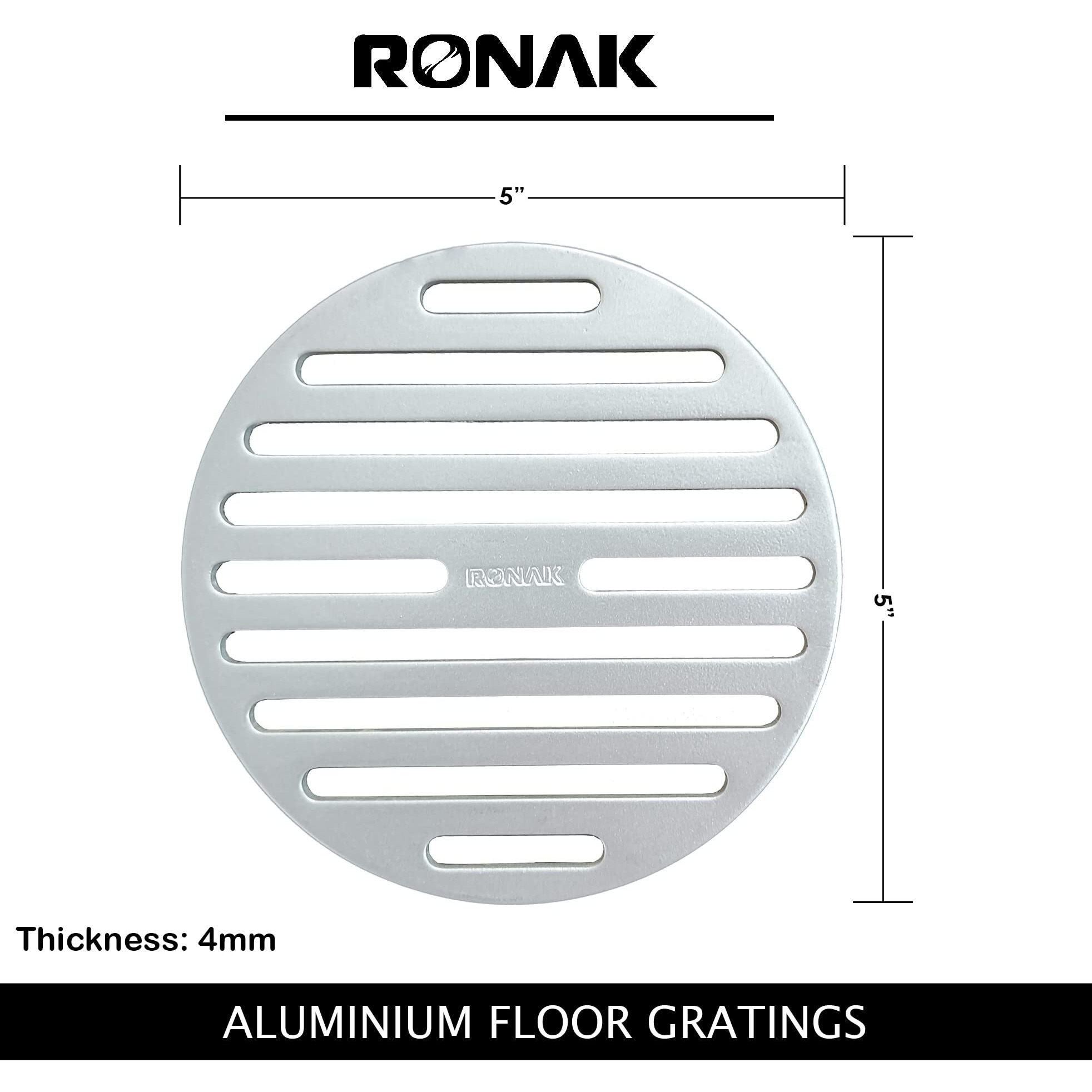 Ronak Grating Floor Drainer Round | Premium Aluminum Gratings (5" Round)