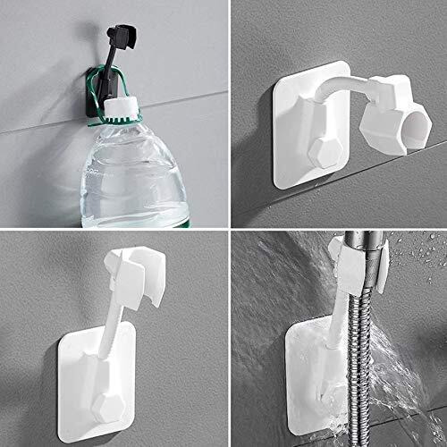 Home Cube Abs 360 Degree Adjustable Matt Shower Head Holder For Bathroom Wall Mountable Bracket With Adhesive Sticker (Pack Of 1, Random Colour),Silver