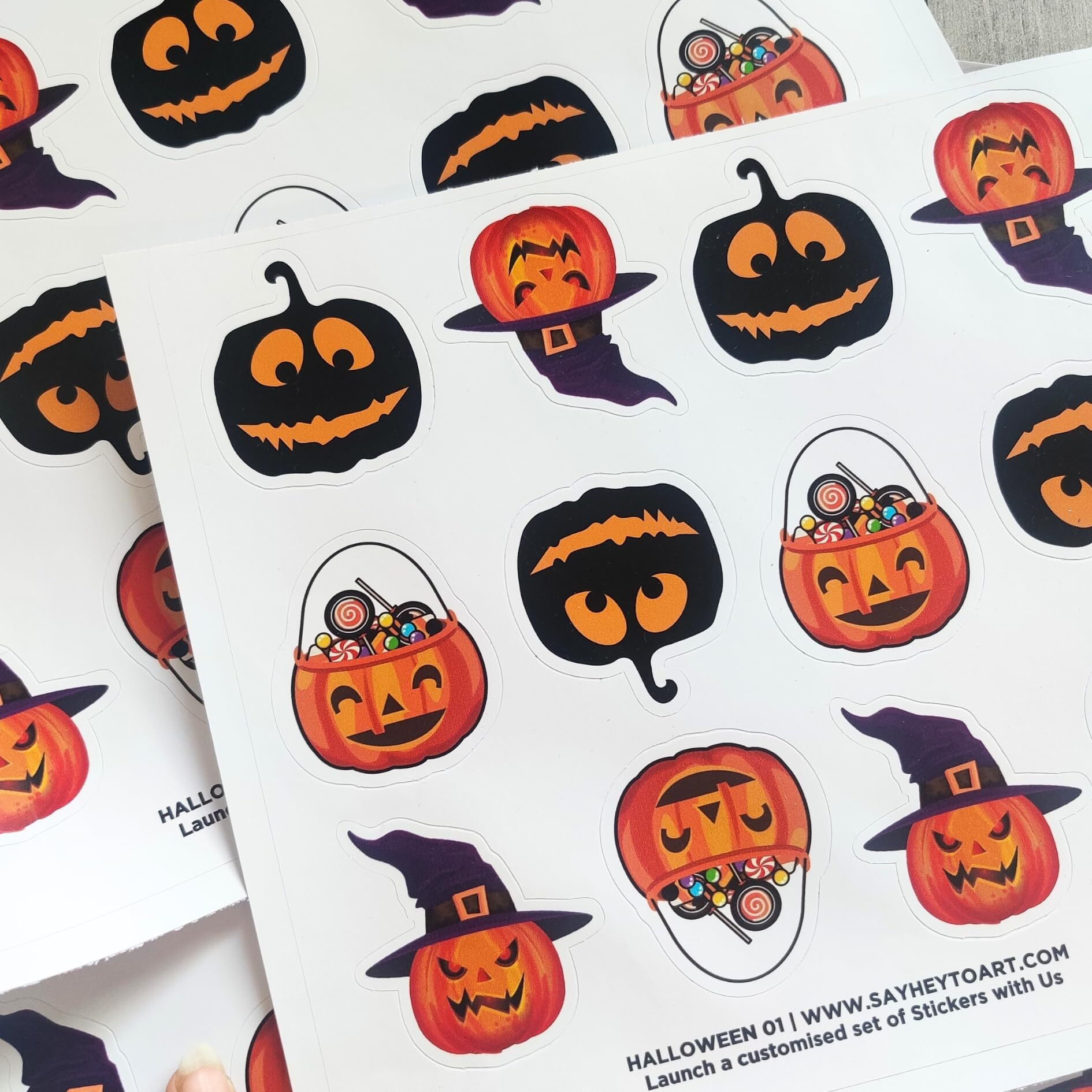 Messketeers Halloween Pumpkin Stickers (75 Pack) - Vibrant Stickers For Scrapbooking, Decoration, Diy Party Props, Decor, Greetings | By Sayheytoart