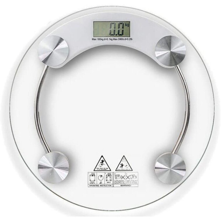 Mcp Healthcare Automatic Digital Round Lcd Display Health Monitor, Fat Control, Measure Units In Both Kg/Lb, Personal Health Human Body Weight Scale