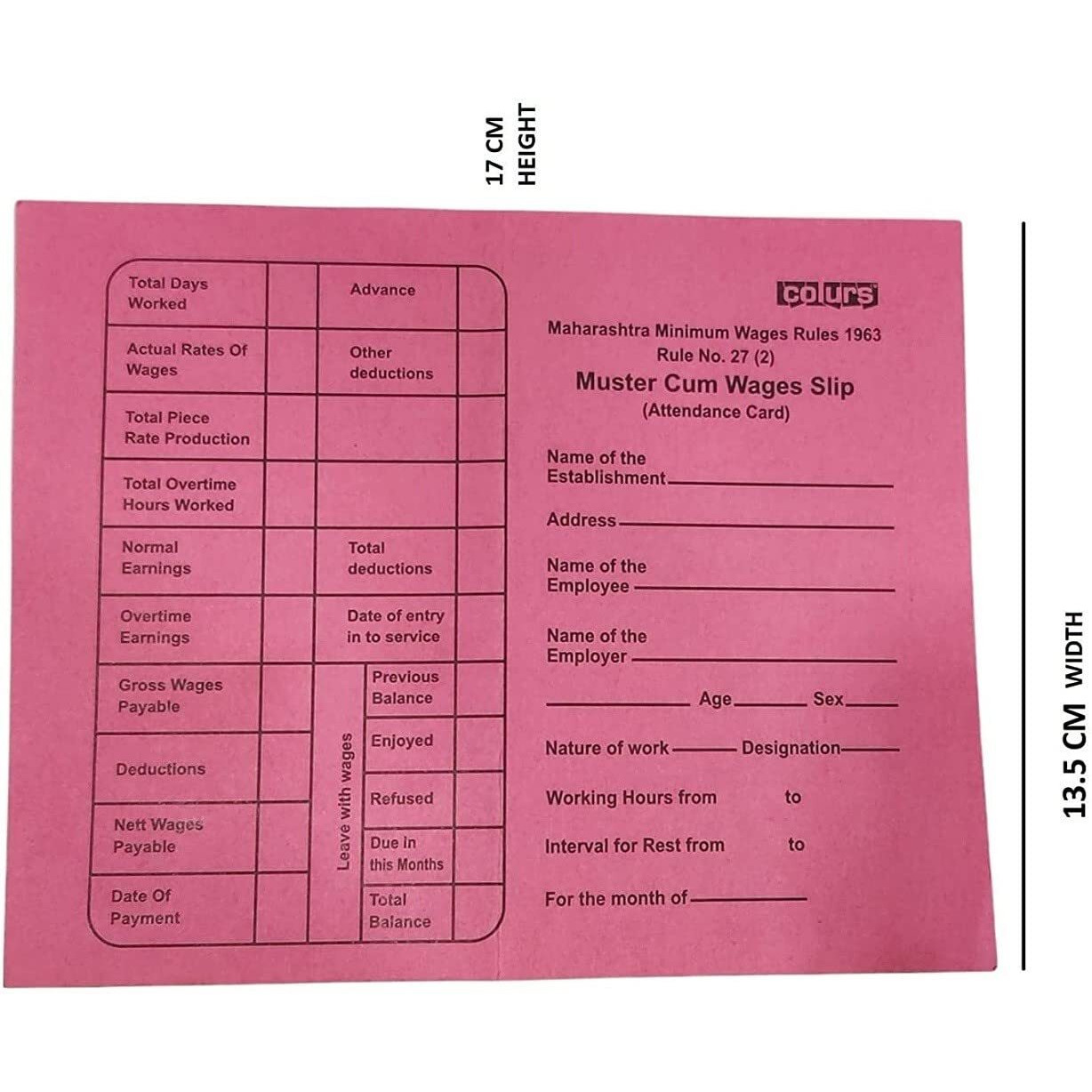 Nssp Large Attendance Card -Pack Of 1000 Pices