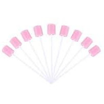 Mj Talk Tools 100Pcs Disposable Oral Care Swabs Tooth Cleaning Mouth Swabs Toothette Oral Swabs (Pink)