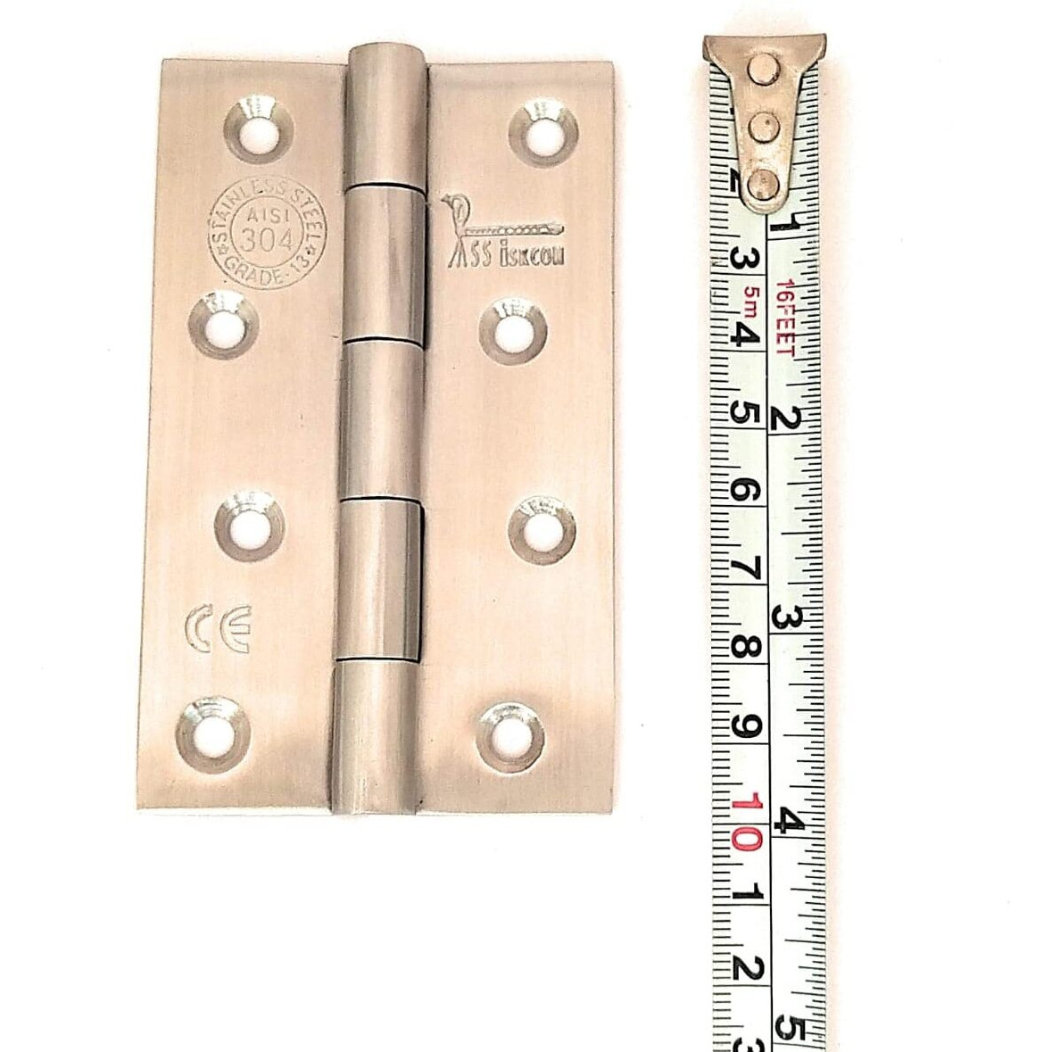Ssiskcon 4 Inch X 2.5 Mm/ 12 Gauge/304 Grade (Pack Of 5) Stainless Steel Door Butt Hinges With Screws Export Quality
