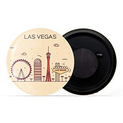 Dhcrafts Fridge Magnet Brown Color Las Vegas Glossy Finish Design Pack Of 1