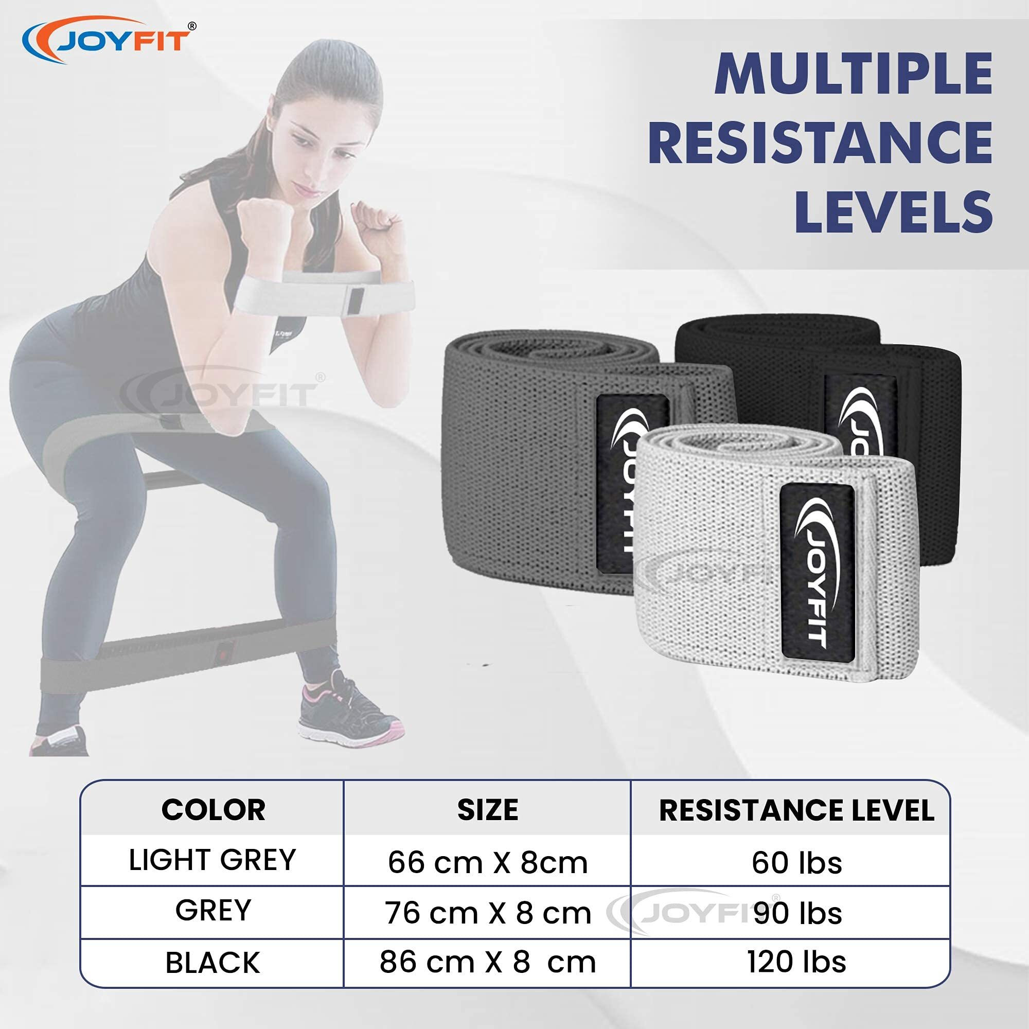 Joyfit Resistance Bands Set- Thick Wide Non Slip Elastic Hip Bands Set For Squat Glute Hip Thigh Workout Training,Stretch Exercise Loops For Home And Gym, Suitable For Men And Women[ 3Pc] (3 Pc Set)