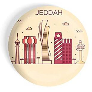 Dhcrafts Fridge Magnet Brown Color Jeddah Glossy Finish Design Pack Of 1