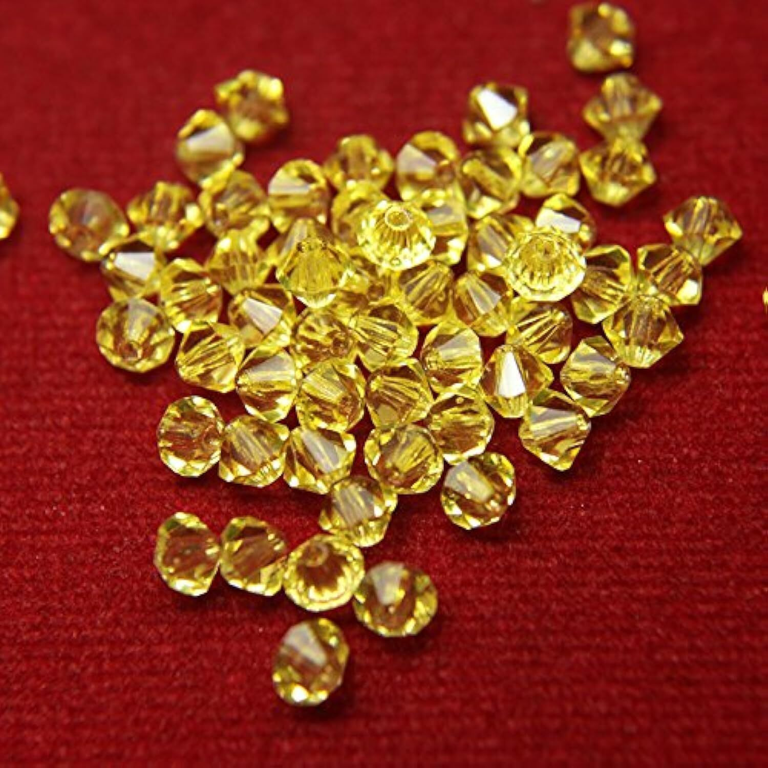 Embroiderymaterial Crystal Lemon Zest Beads For Jewellery Making, Bracelet Making, Craft, Bag Making, Embroidery, Embellishment, Toran Making, Pusalu Making (Lemon Zest, 288 Pieces)