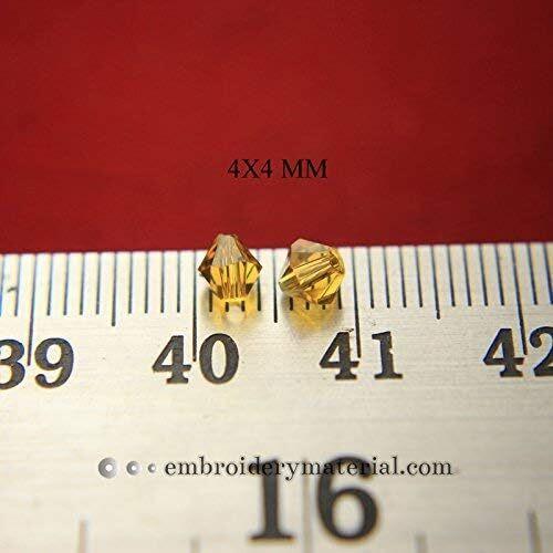 Embroiderymaterial Crystal Lemon Zest Beads For Jewellery Making, Bracelet Making, Craft, Bag Making, Embroidery, Embellishment, Toran Making, Pusalu Making (Lemon Zest, 288 Pieces)