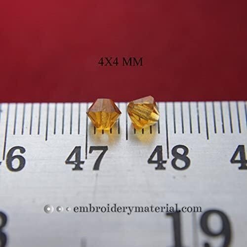 Embroiderymaterial Crystal Inca Gold Beads For Jewellery Making, Bracelet Making, Craft, Bag Making, Embroidery, Embellishment, Toran Making, Pusalu Making (Inca Gold, 288 Pieces)