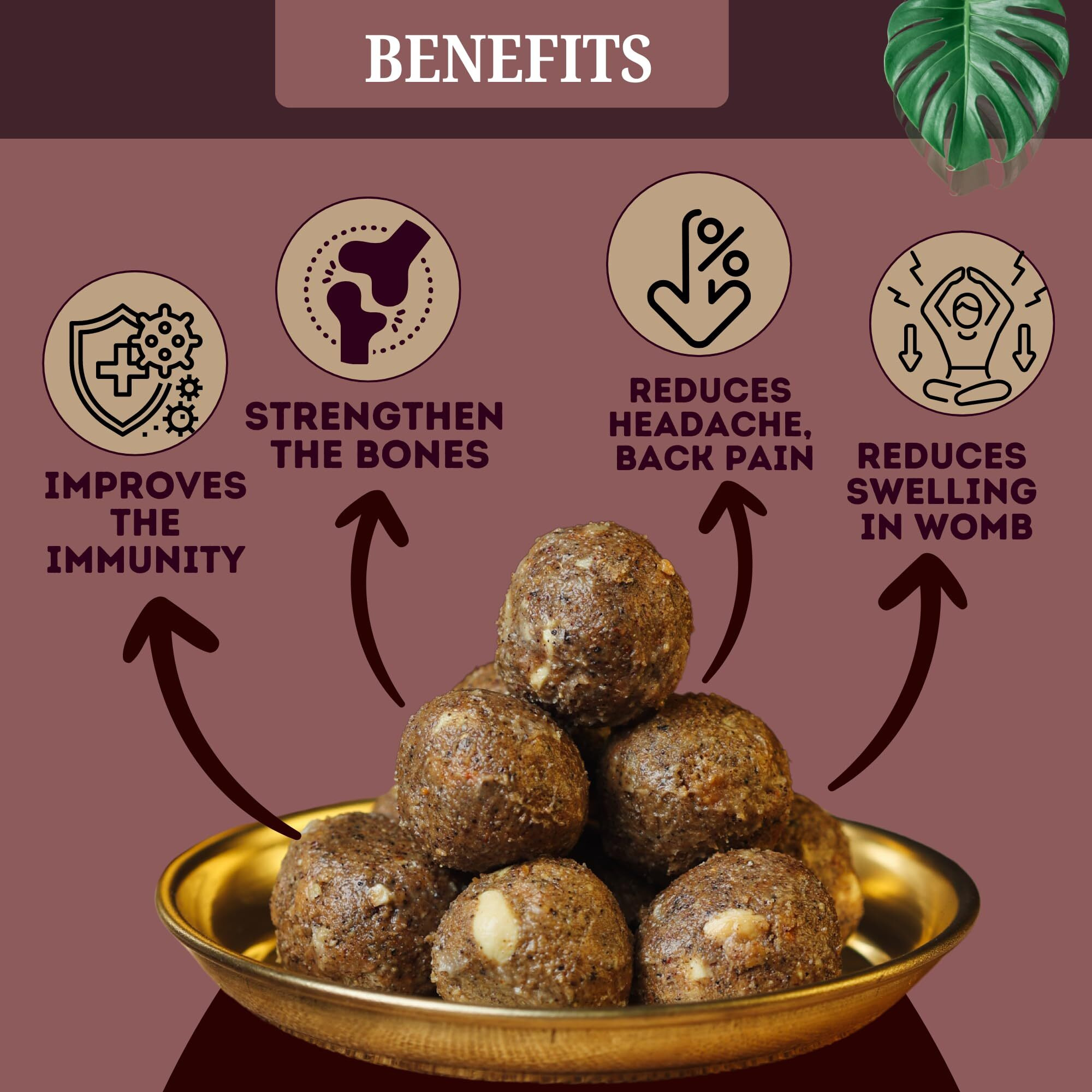 Maa Mitahara - Battisa Laddu For After Preganancy Food (200G)| Contains Dry Fruit And Jaggery | Strengthen Bones, Improves Immunity | Vegan, Gluten Free Laddo | After Delivery Food | Postpartum Laddo