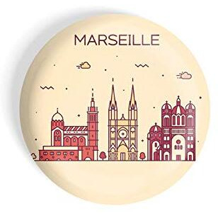 Dhcrafts Fridge Magnet Brown Color Marseille Glossy Finish Design Pack Of 1