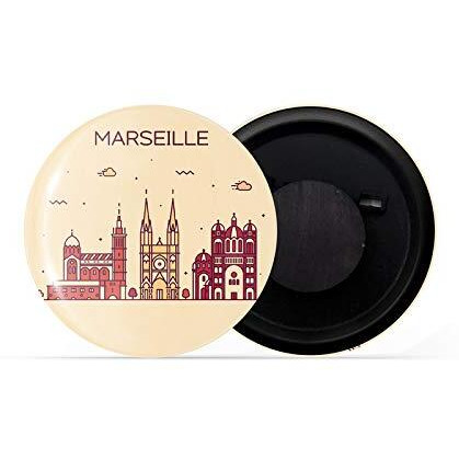 Dhcrafts Fridge Magnet Brown Color Marseille Glossy Finish Design Pack Of 1