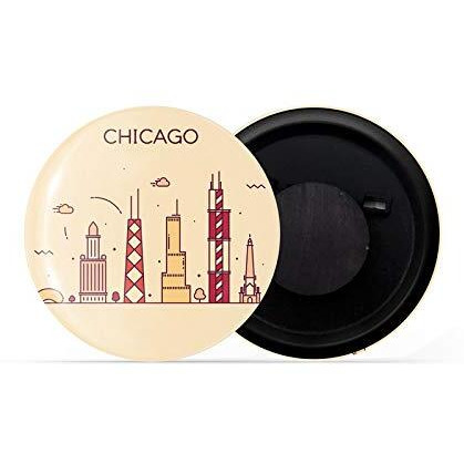 Dhcrafts Fridge Magnet Brown Color Chicago Glossy Finish Design Pack Of 1