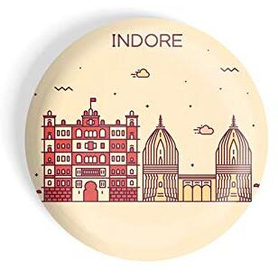 Dhcrafts Fridge Magnet Brown Color Indore Glossy Finish Design Pack Of 1