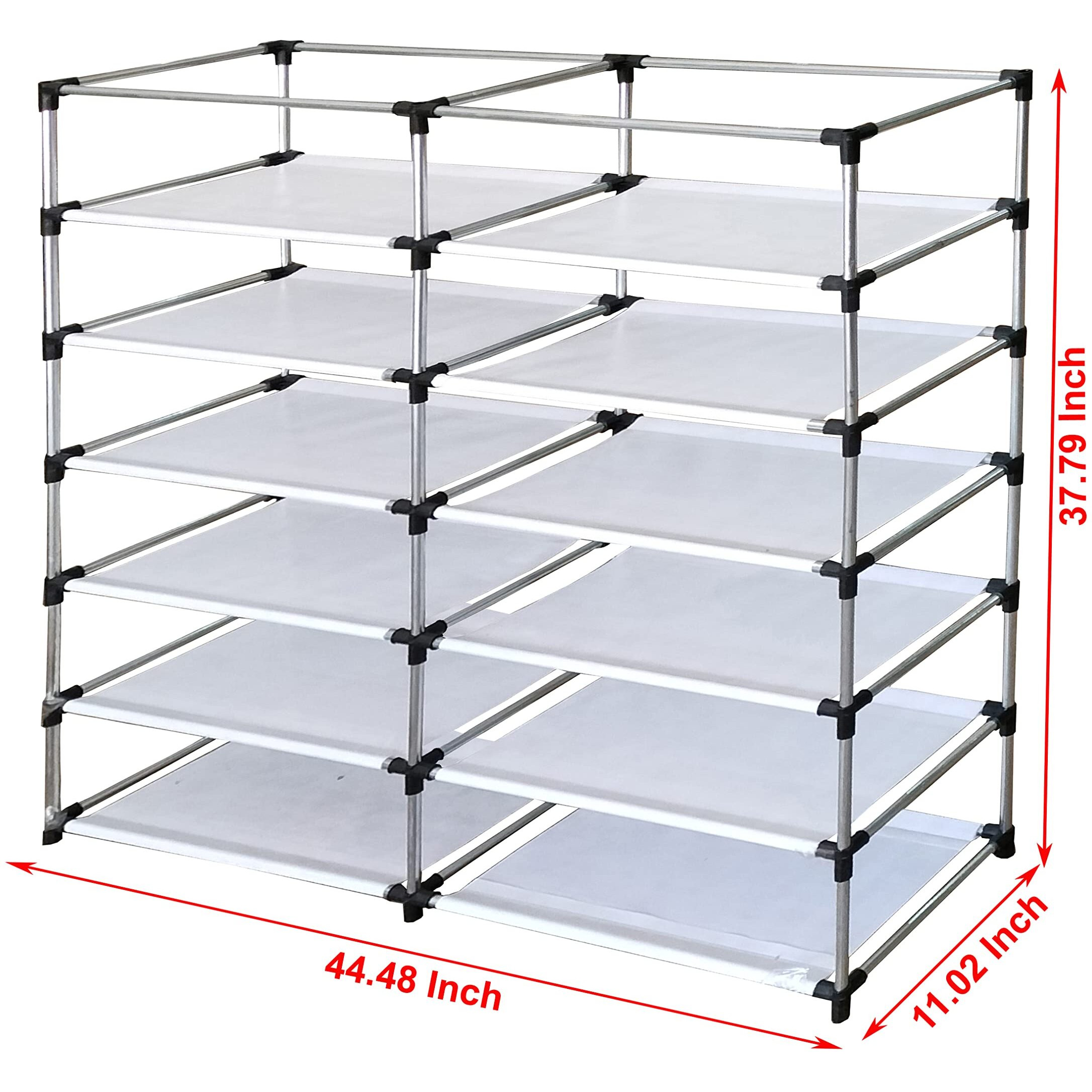 Gtc Multipurpose Portable Shoe Cabinet Rack Light Weight Foldable Shelves Storage Organizer With Wardrobe Cover For Home (12 Layer, Maroon) Storage Unit