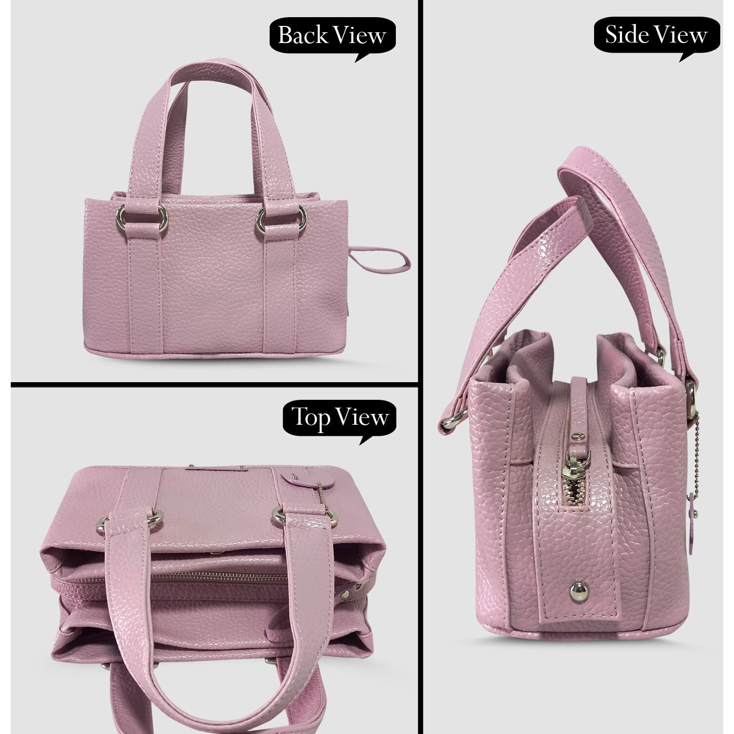 Mandava Women's Pu Leather Mini Handbag, Top Handle Small Satchel Bag For Ladies (Mauve)