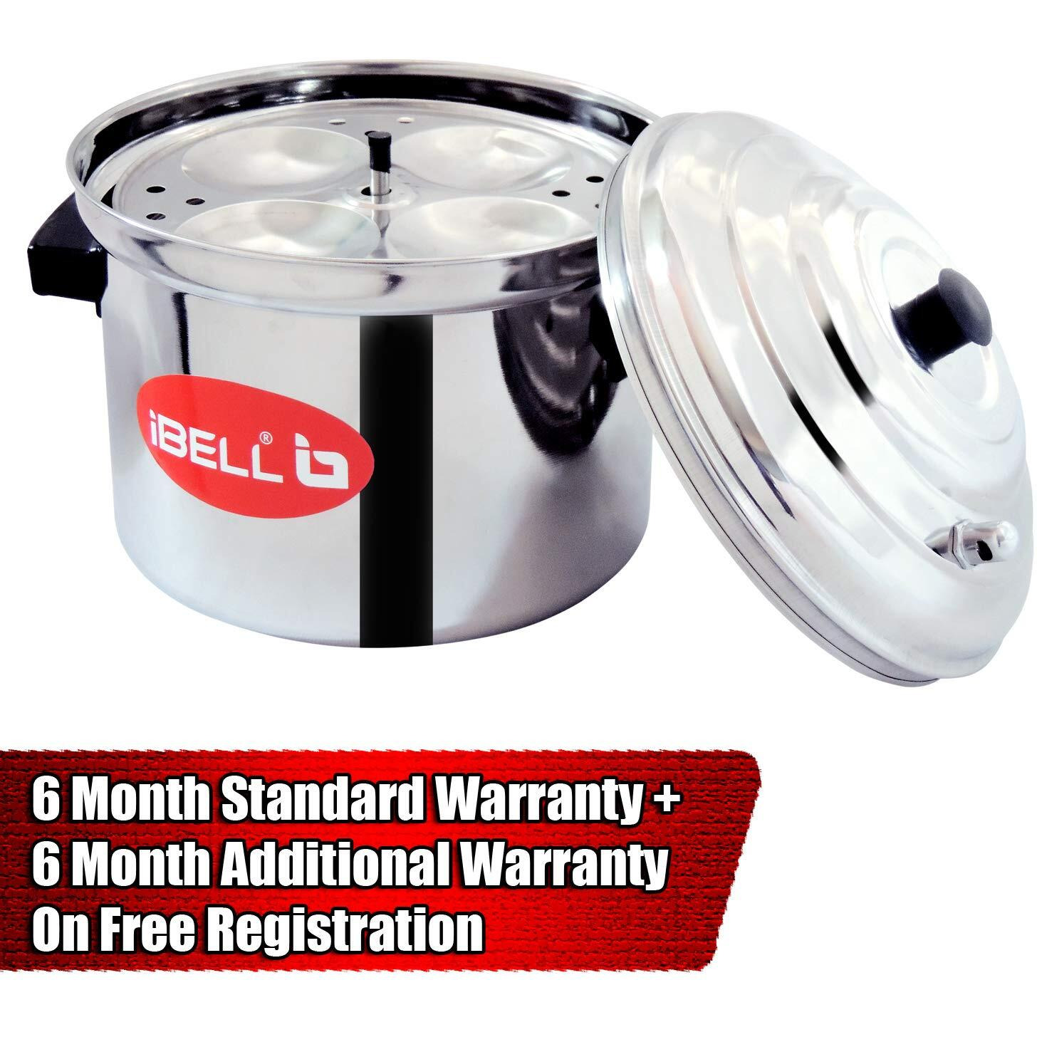 Ibell Stainless Steel 6 Plates Idly Cooker Pot,Induction And Gas Stove Compatible Idli Maker(24 Idlies)