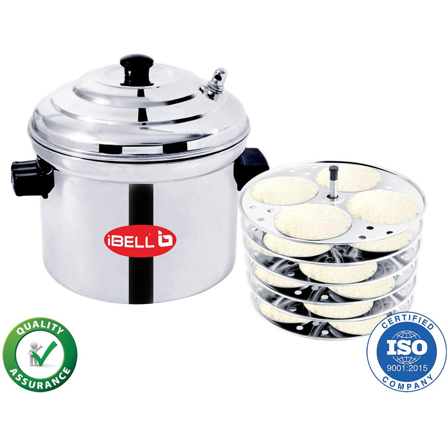 Ibell Stainless Steel 6 Plates Idly Cooker Pot,Induction And Gas Stove Compatible Idli Maker(24 Idlies)