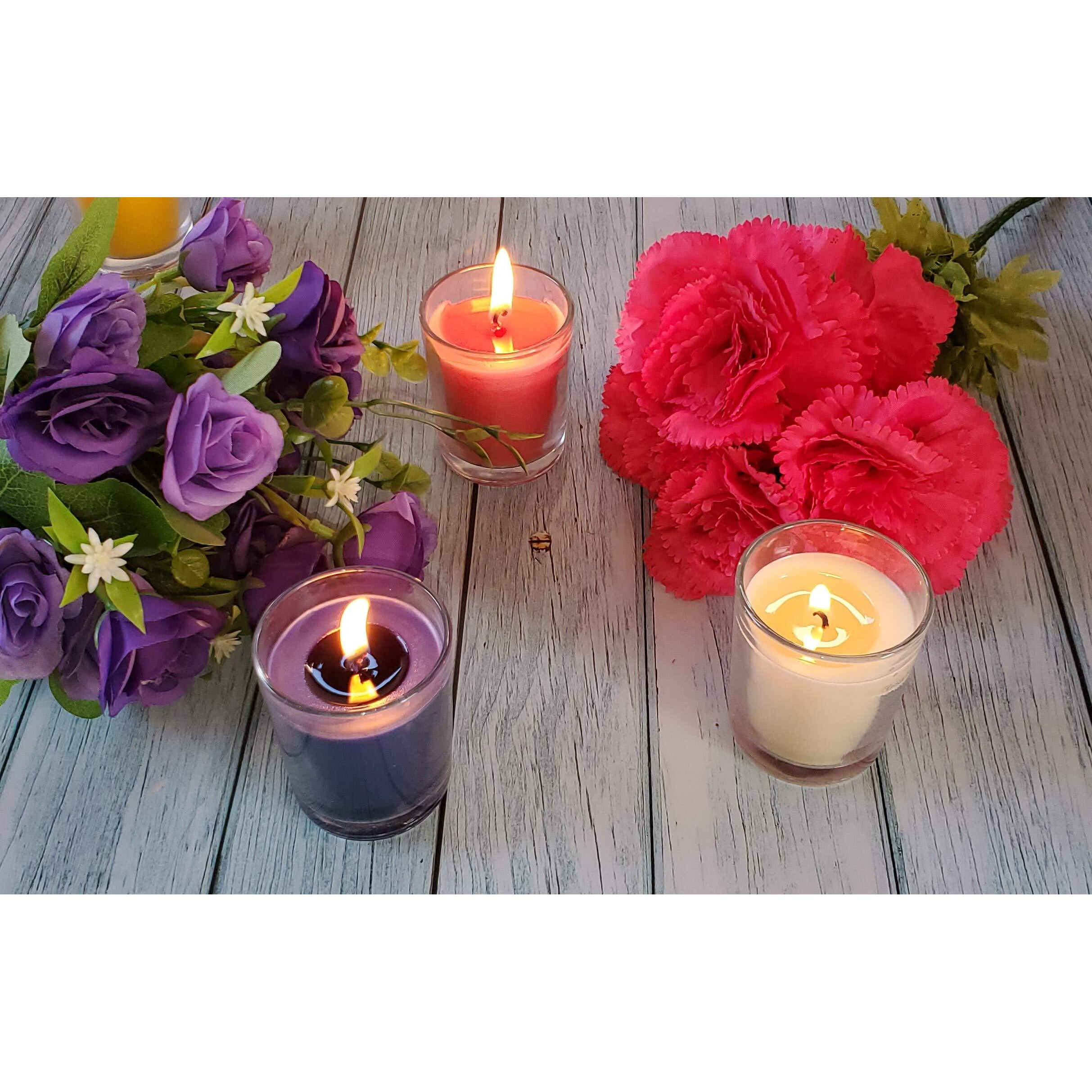 Pure Source India Pack Of 6 Votive Glass Scented Candles, Diwali Home Decor Gift (Fragrance-Rose, Jasmine & Sandalwood)