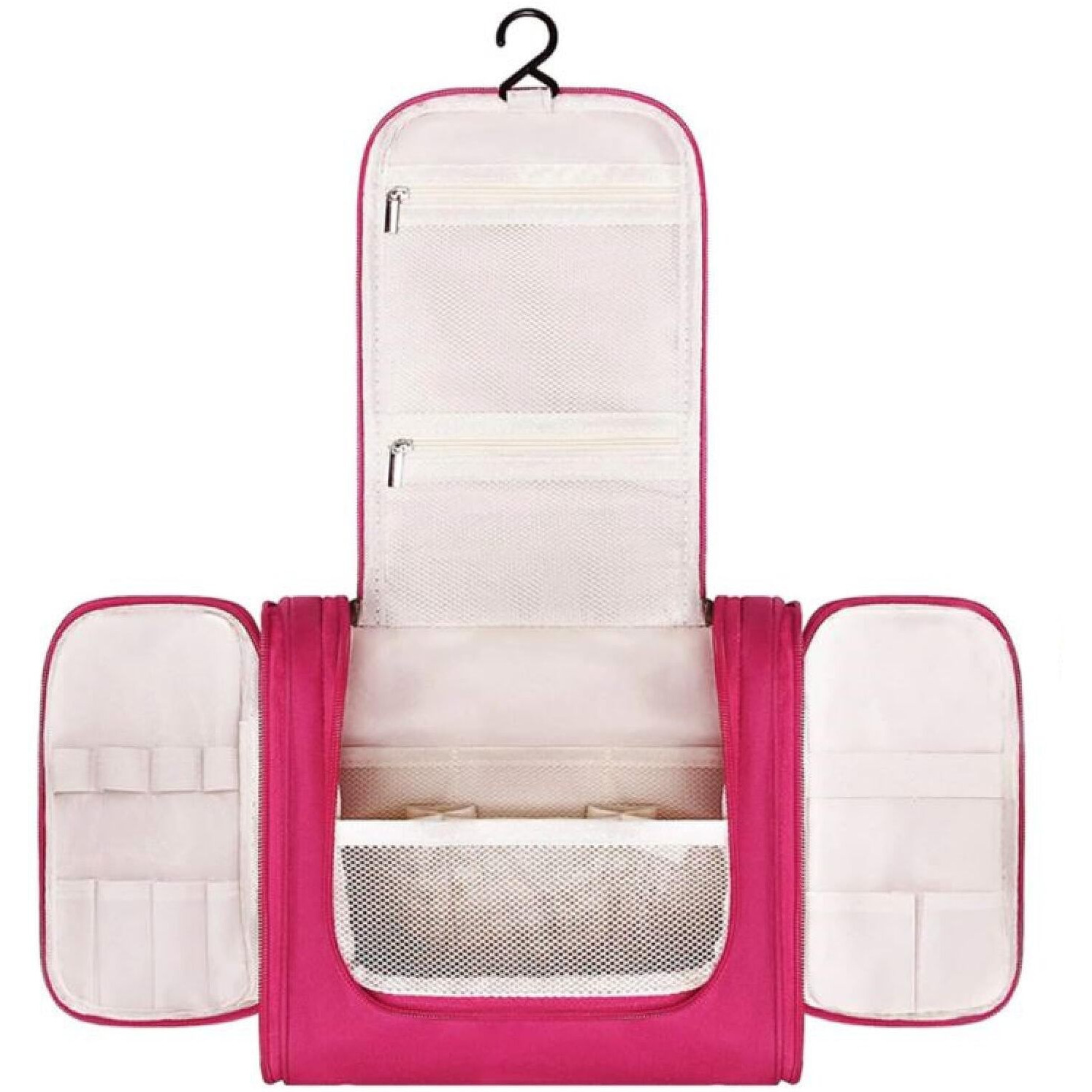 Niwlix Travel Makeup Pouch Cosmetic Organizer Bag Travel Pouch Shower Wash Bag For Women And Men (Pink)