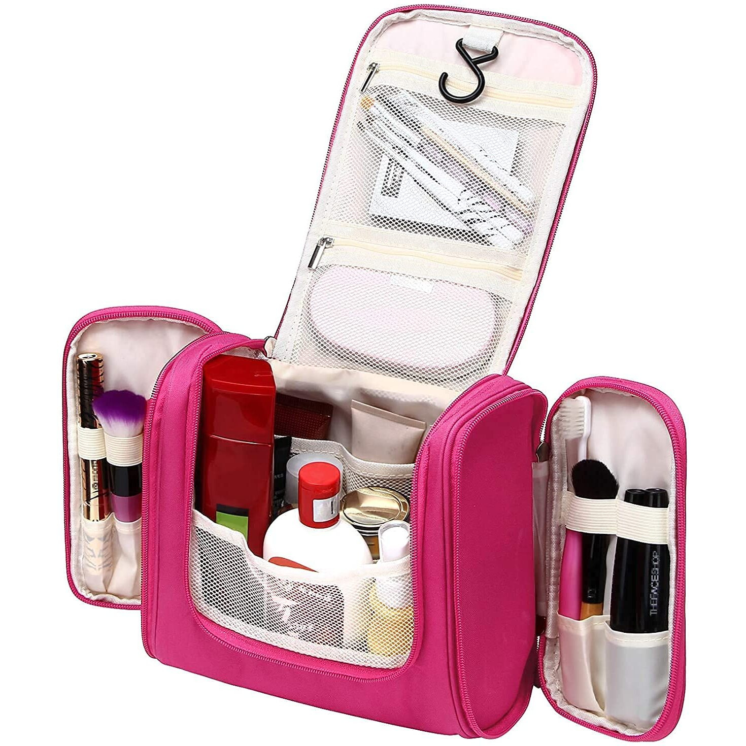 Niwlix Travel Makeup Pouch Cosmetic Organizer Bag Travel Pouch Shower Wash Bag For Women And Men (Pink)