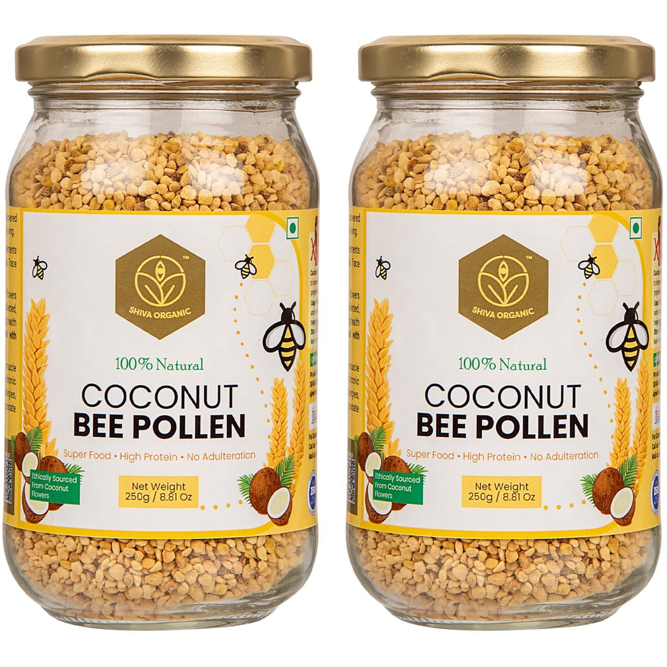 Shiva Organic Coconut Bee Pollen - 500 Gram |Immunity Energy Booster|100% Natural | Rich In Protein, Vitamin B, Minerals, Anti-Oxidants