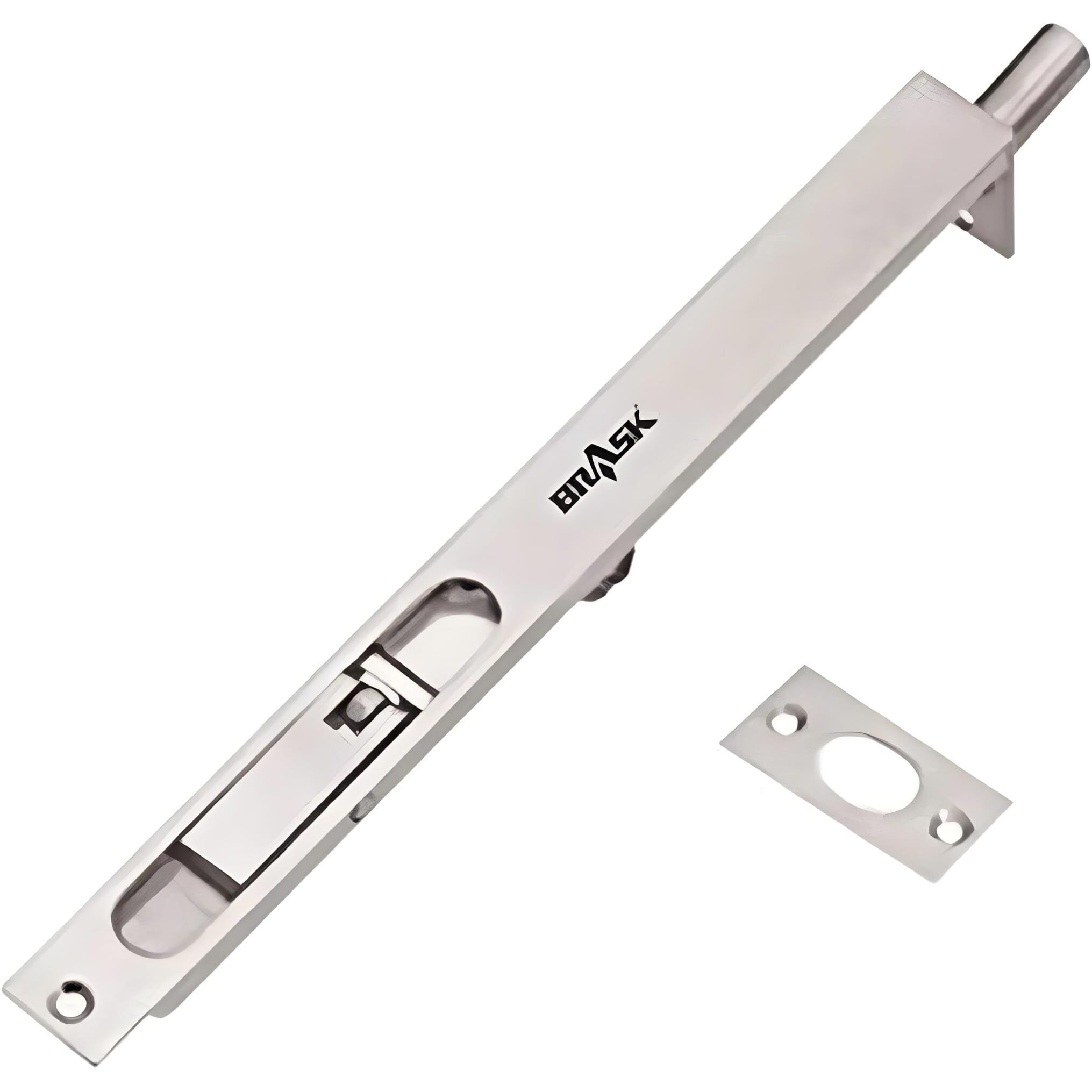 Brask Brass Flush Tower Bolt 12 Inches (300 Mm) With Screws | Concealed Tower Bolt 12" (Silver Satin, 1)