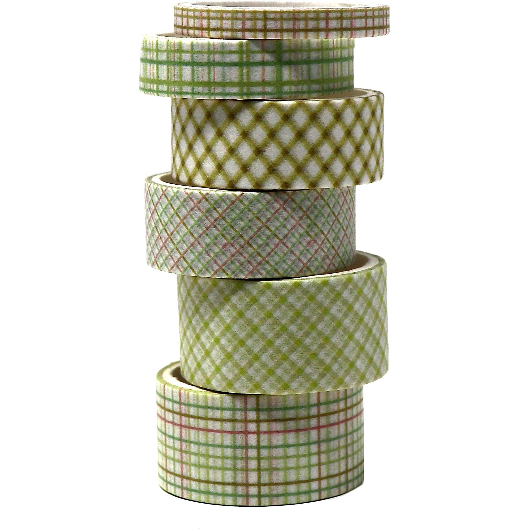 Lakeer Grid Series Washi Tape (Pack Of 6) | Tapes For Scrapbooking, Diy Craft, Decoration, Gift Wrapping, Etc, (Mellow Yellow)