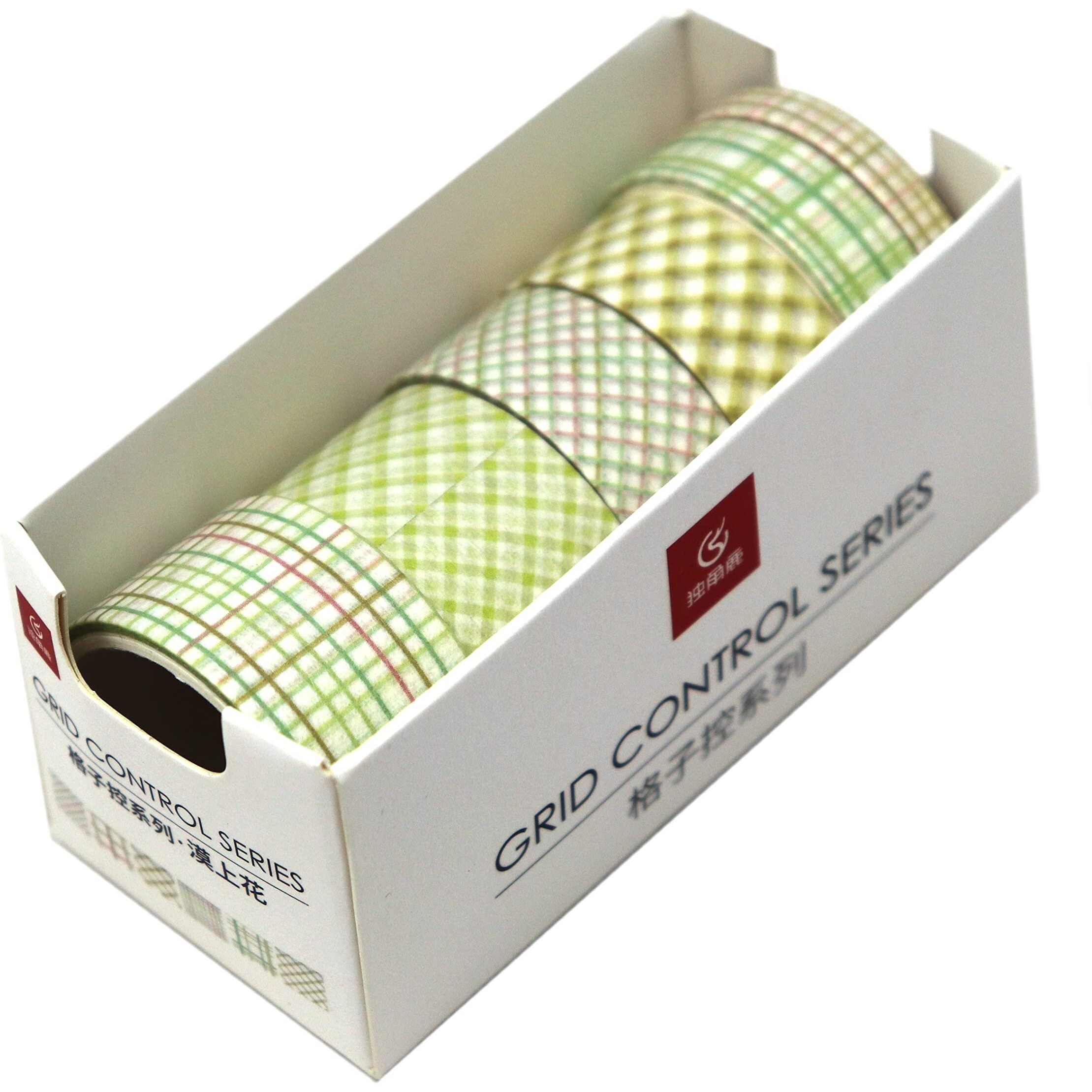 Lakeer Grid Series Washi Tape (Pack Of 6) | Tapes For Scrapbooking, Diy Craft, Decoration, Gift Wrapping, Etc, (Mellow Yellow)