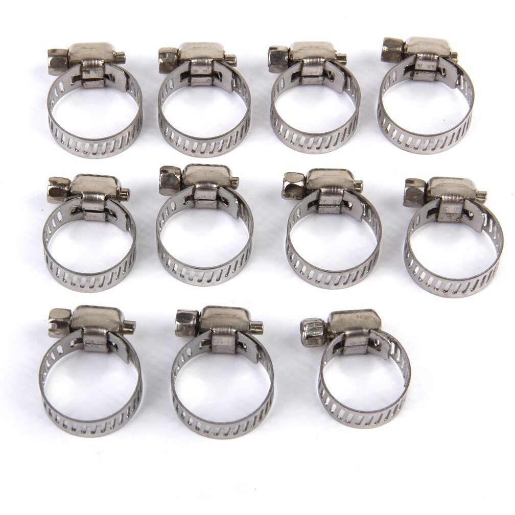 Episkey 10 Pcs Adjustable Pipe 13-19Mm(10 Clamp) Silver