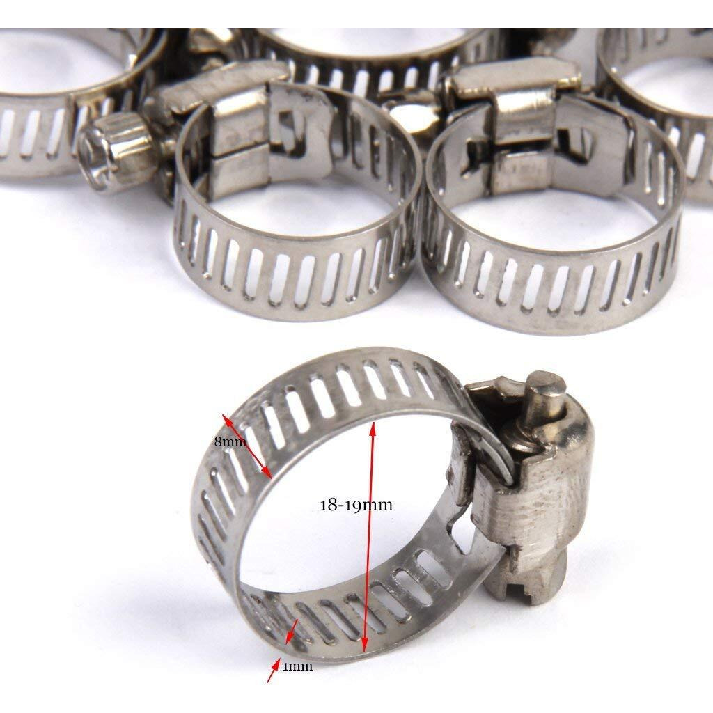 Episkey 10 Pcs Adjustable Pipe 13-19Mm(10 Clamp) Silver