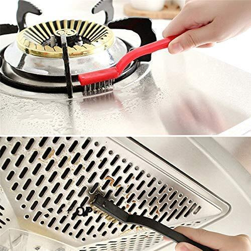 Ks Gas Cleaning Brush With Scraping Knife Mini Wire Brush Cleaning Tool Kit Brass, Nylon, Stainless Steel Bristles (Random Colors)