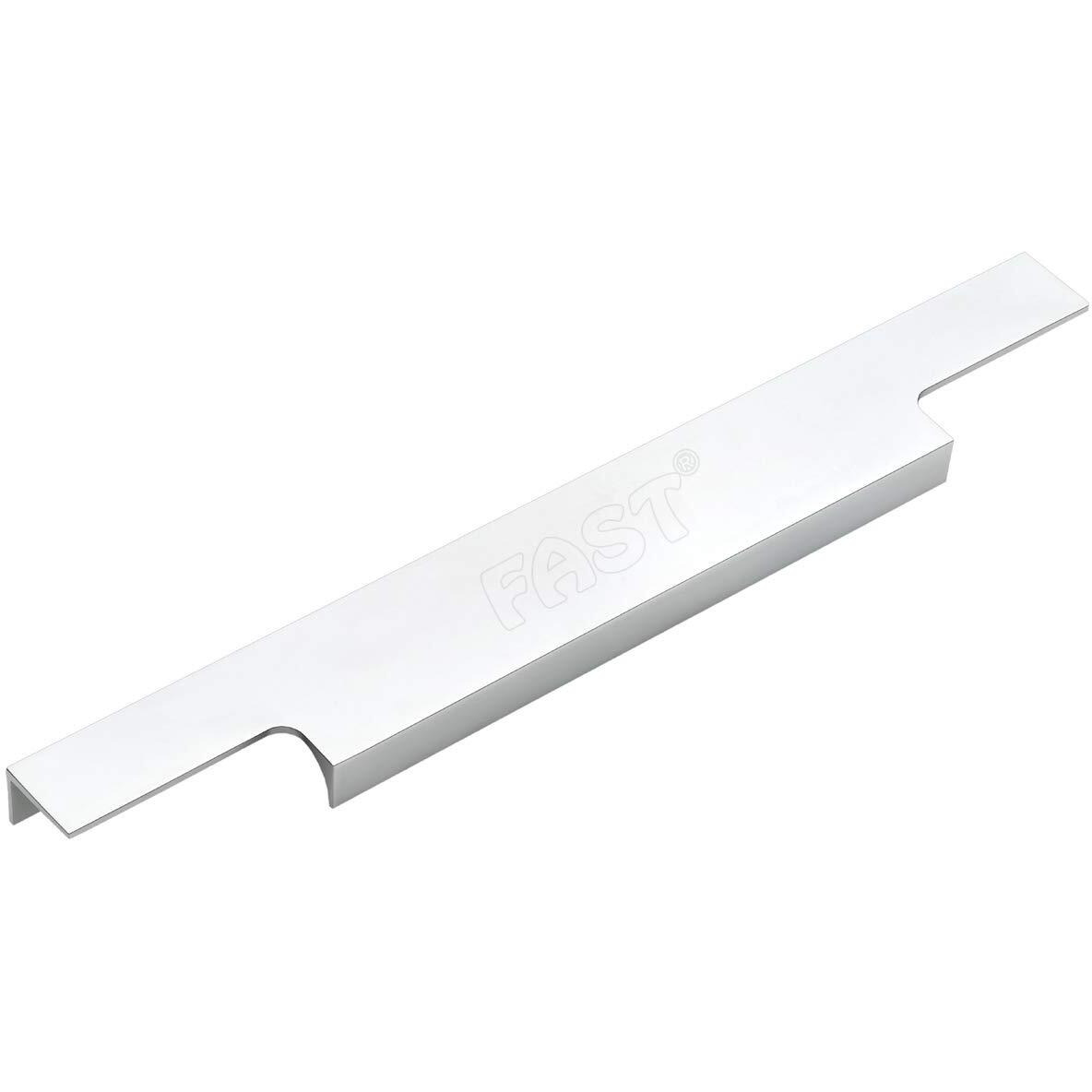 Fast Ph03 Chrome Steel White Aluminium Kitchen And Office Furniture Drawer Profile Handle Accessories (16 Inch, Silver)
