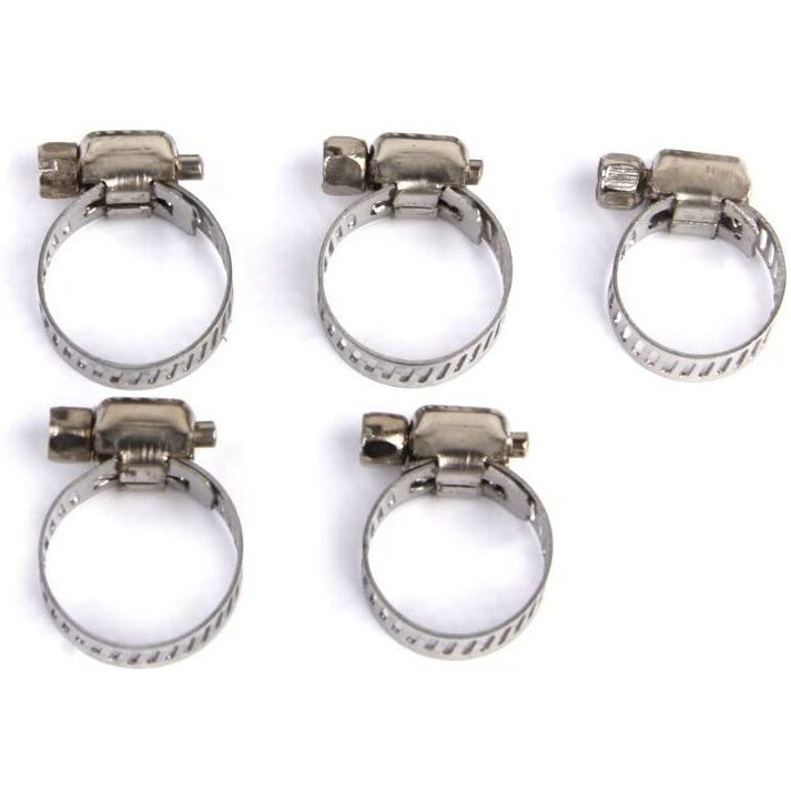 Episkey Stainless Steel 5 Pcs Adjustable Hose Pipe Clips Spring Clamp 13-19Mm. | Safety Clips (Stainless Steel, Clamp 5 Pcs)